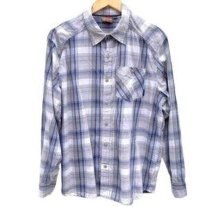 Merrell Men’s Blue Plaid Button Down Shirt